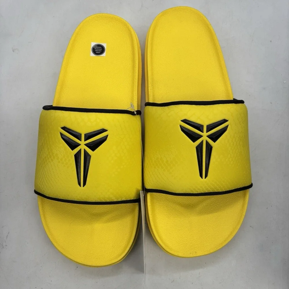 Nike Kobe Off Court Slides Mens 11 Womens 12 Lightning Yellow Black Mamba NEW